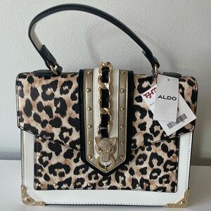 🐆 NWT 🏷️ Aldo Leopard Pattern Handbag Purse with Crossbody Option